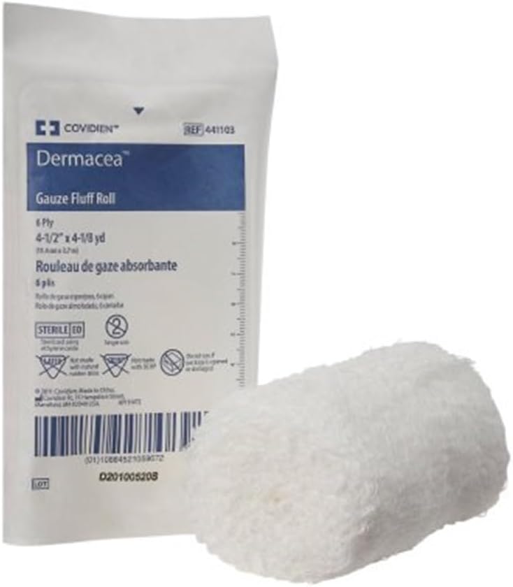COVIDIEN Dermacea White Fluff Bandage Roll Sterile 45 x 41 Yd 441103 60 per Case