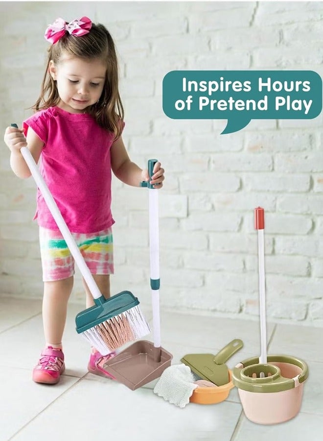 23PCS Kids Cleaning Toy Set, Pretend Play Cleaning Set Toy, Realistic Vacuum Cleaner, Broom, Mop, Bucket Hygiene Cleaning Playset Gift - Image 5