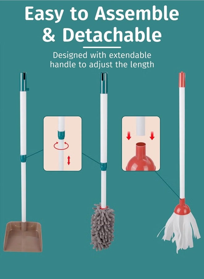 23PCS Kids Cleaning Toy Set, Pretend Play Cleaning Set Toy, Realistic Vacuum Cleaner, Broom, Mop, Bucket Hygiene Cleaning Playset Gift - Image 4