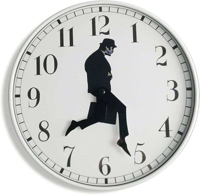 TANKRIN Ministry of Silly Walks Clock, Silly Walk Wall Clock, A Interesting Wall Clock for Living Room Decor, Bedroom, Kitchen, Novelty Home Decor Gifts (Whtie) - Image 1