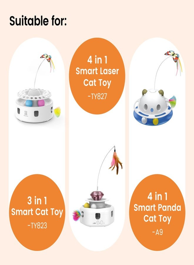 Potaroma Cat Toys 3in1 Automatic Interactive Kitten Toy, Fluttering Butterfly, Moving Feather, Track Balls, 6 Feather Replacements - Image 3