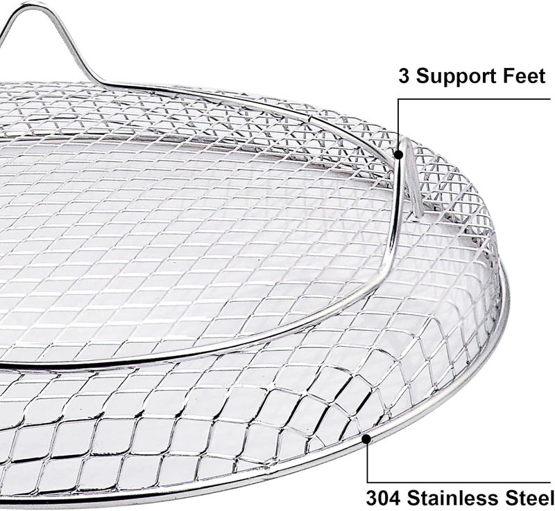 Pimio 8 inch Air Fryer Racks, Air Fryer Universal Accessories, Baking Rack,Round Stackable Grill, Food-Grade Stainless Steel Kitchen Household, Fit all 4.2QT - 5.8QT air fryer,Oven - 3 Pack - Image 3