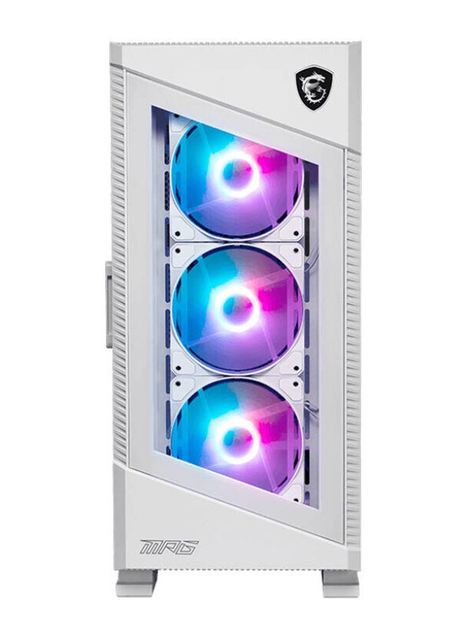 MSI MPG VELOX 100R Mid-Tower ATX Gaming PC Case, Tempered Glass Front Panel, 4x 120mm ARGB Fans, Support Up to 360mm Radiator, Vertical GPU Mount, Optimized Airflow, Type-C, 306-7G18W22-809 White  - Image 2