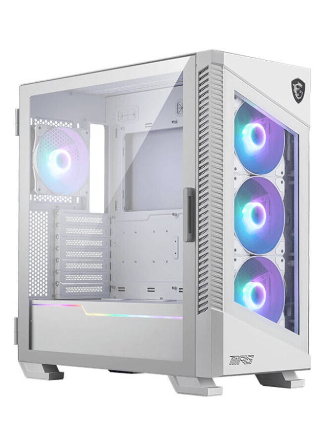 MSI MPG VELOX 100R Mid-Tower ATX Gaming PC Case, Tempered Glass Front Panel, 4x 120mm ARGB Fans, Support Up to 360mm Radiator, Vertical GPU Mount, Optimized Airflow, Type-C, 306-7G18W22-809 White  - Image 1