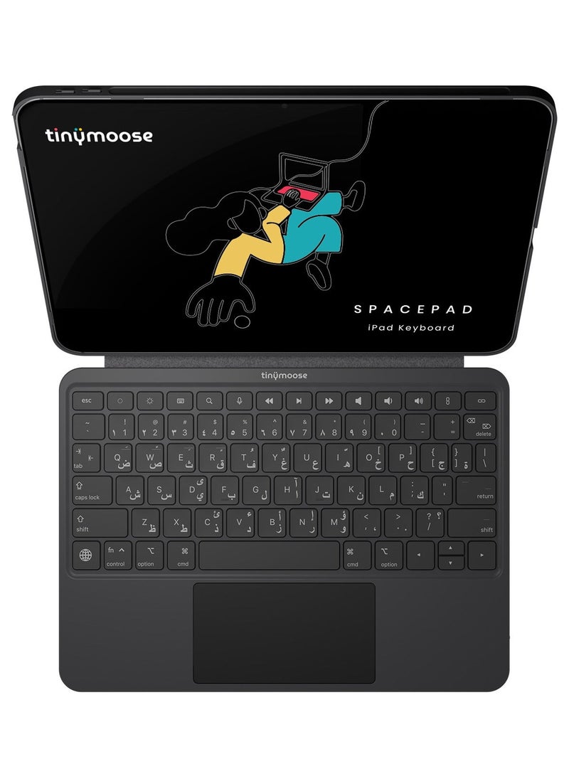 TinyMoose iPad Keyboard & Stylus Bundle — SpacePad Magic Keyboard for iPad 11 (A16) 2024–2025 / iPad 10th Generation (2022) with Arabic/English Backlit Keys & 3-Way Multi-Touch Trackpad + Pencil Pro 2 iPad Pen for All iPad Models 2018–2026 - Image 2