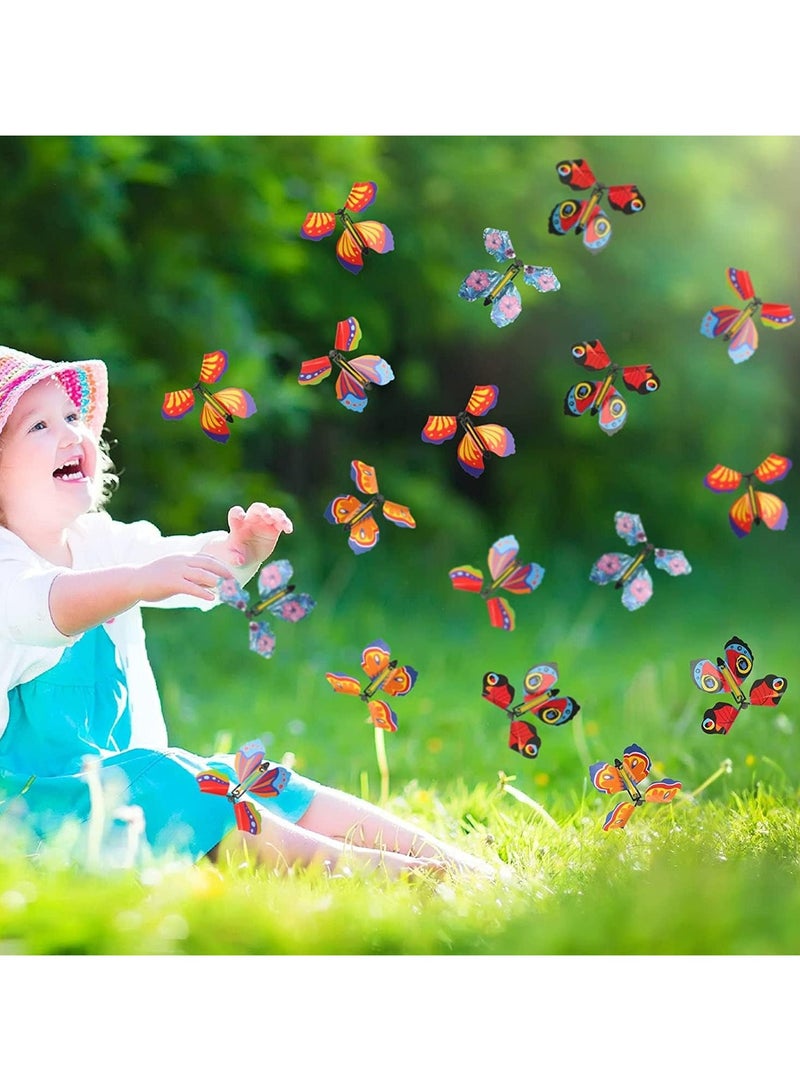 CMGTYYD Flying Butterfly, 30PCS Magic Wind up Butterfly Toy, Bright Colors Elastic Band Flying Butterflies Toy, Rubber Band Powered Butterfly for Wedding Birthday or Party and Greeting Cards - Image 5