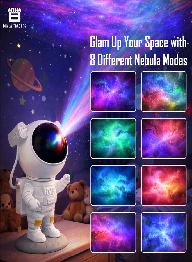 BTfash Astronaut Galaxy Projector Lamp | Space Theme Light Projector for Bedroom, Kids & Home Décor | Adjustable Lighting & Remote Control. Pack of 1 (PL001) - Image 2