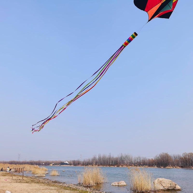 Besra Colorful Kite Tail Outdoor Garden Windsock Spinner Spiral Waterproof Kite Accessories - Image 5