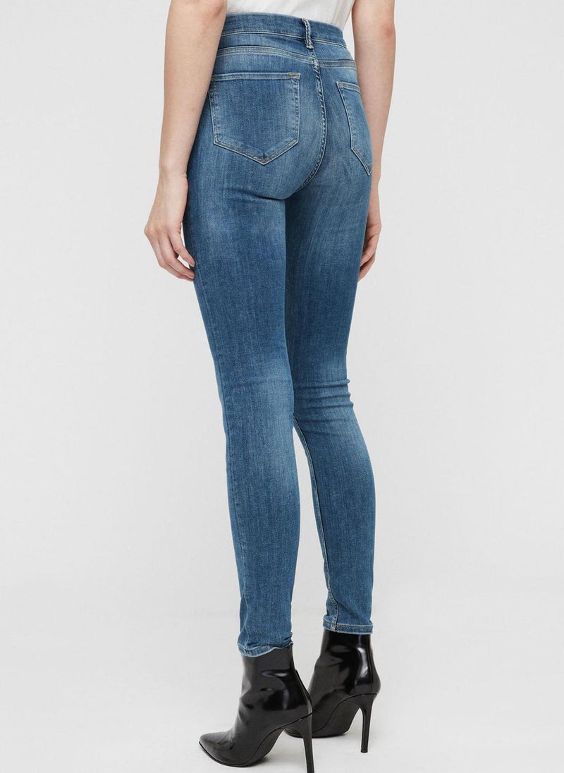 all saints - Grace Mid Rise Skinny Jeans - Image 1