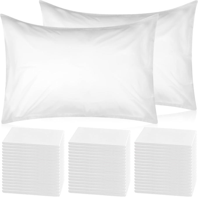 DISPOSABLE PILLOW CASE NONWOVEN PILLOW COVERS FOR MEDICAL TRAVEL HOTEL BEDROOM HOME BEDDING PORTABLE SUPPLIES SINGLEUSE PILLOWCASES WITH FLAP DESIGN 100 WHITE 50X80
