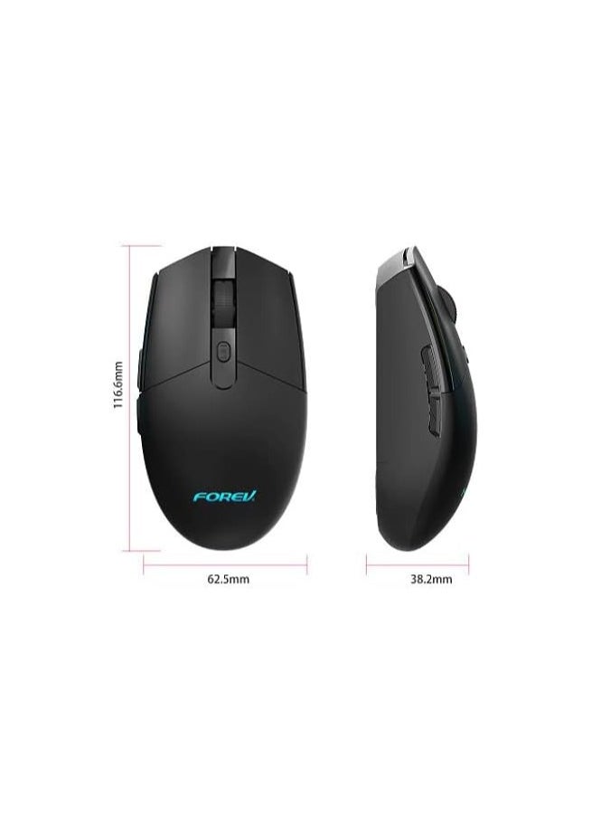 فوريف - ماوس لاسلكي FV-G304 - أعمال مكتبية لاسلكية 2.4 جيجا بايت - 6 أزرار - موفر للطاقة - 3200 نقطة لكل بوصة - مسافة فعالة 10 أمتار - بطارية AA 1x متضمنة - زر تشغيل/إيقاف | أسواد - Image 1