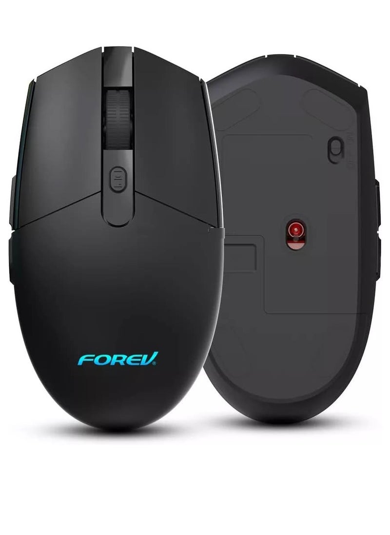 فوريف - ماوس لاسلكي FV-G304 - أعمال مكتبية لاسلكية 2.4 جيجا بايت - 6 أزرار - موفر للطاقة - 3200 نقطة لكل بوصة - مسافة فعالة 10 أمتار - بطارية AA 1x متضمنة - زر تشغيل/إيقاف | أسواد - Image 1