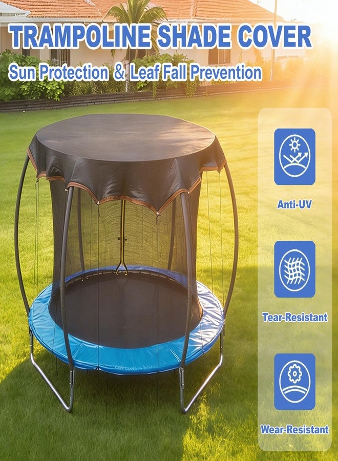 ECYITISY Trampoline Sun Shade Cover, 6FT 8FT 10FT 12FT 14FT 16FT Outdoor Round Trampoline Top Cover 90% Sunshade Cloth High-Density Shade Netting Black,8FT - Image 4