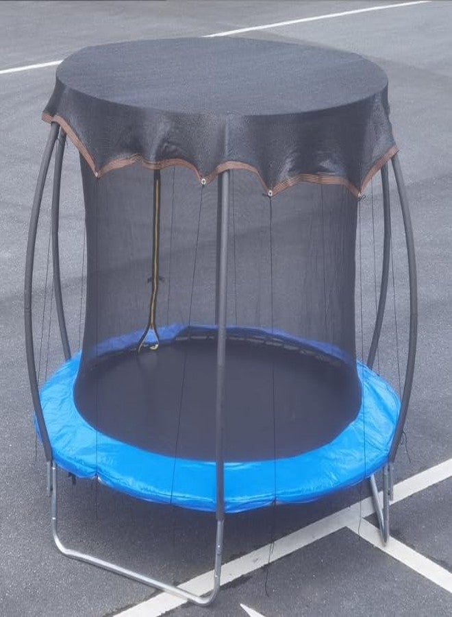 ECYITISY Trampoline Sun Shade Cover, 6FT 8FT 10FT 12FT 14FT 16FT Outdoor Round Trampoline Top Cover 90% Sunshade Cloth High-Density Shade Netting Black,8FT - Image 2