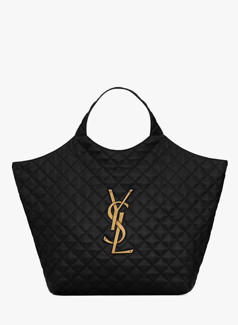 ایو سن لوران حقيبة يد نسائية من جلد نابا مع حقيبة مضغوطة قابلة للإزالة، حقيبة كتف نسائية، حقيبة يد نسائية، حقيبة تسوق نسائية طويلة - Image 2