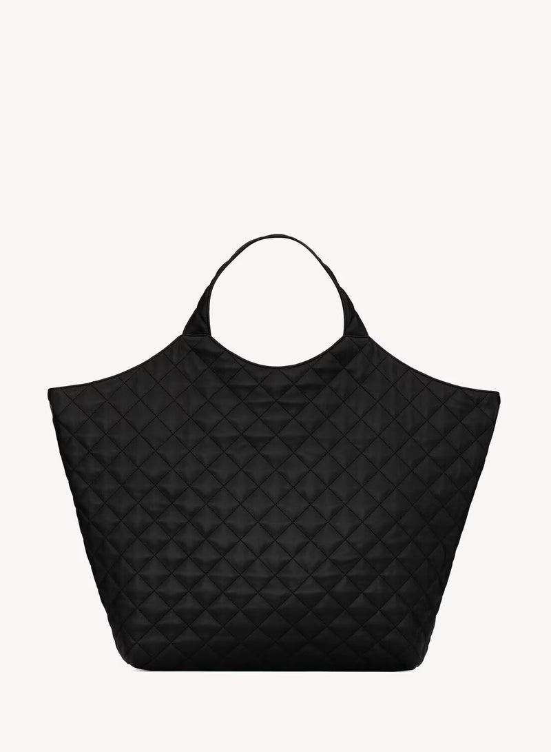 ایو سن لوران حقيبة يد نسائية من جلد نابا مع حقيبة مضغوطة قابلة للإزالة، حقيبة كتف نسائية، حقيبة يد نسائية، حقيبة تسوق نسائية طويلة - Image 3