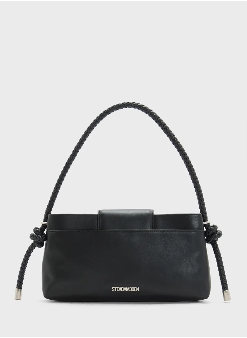 STEVE MADDEN Brooks Logo Detail Flap Over Satchel Bag