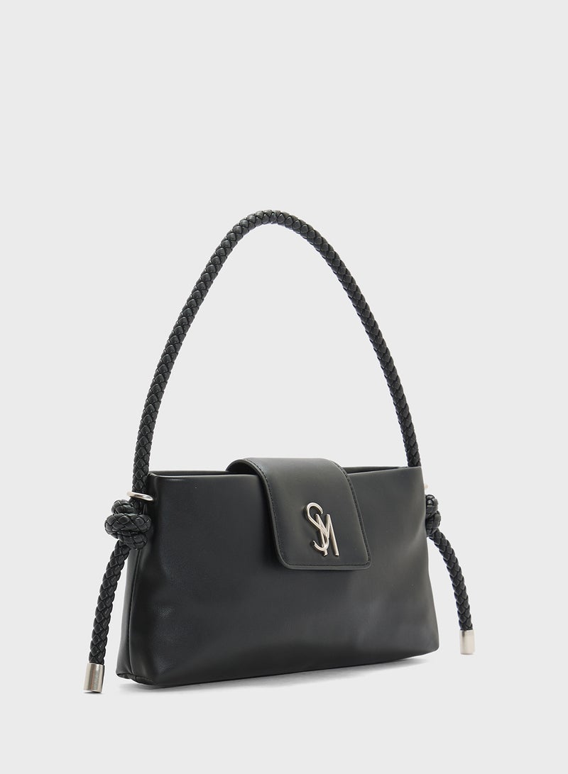 STEVE MADDEN Brooks Logo Detail Flap Over Satchel Bag  - Image 3