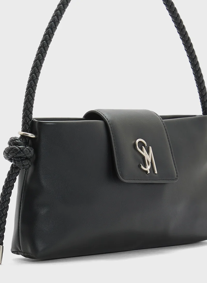 STEVE MADDEN Brooks Logo Detail Flap Over Satchel Bag