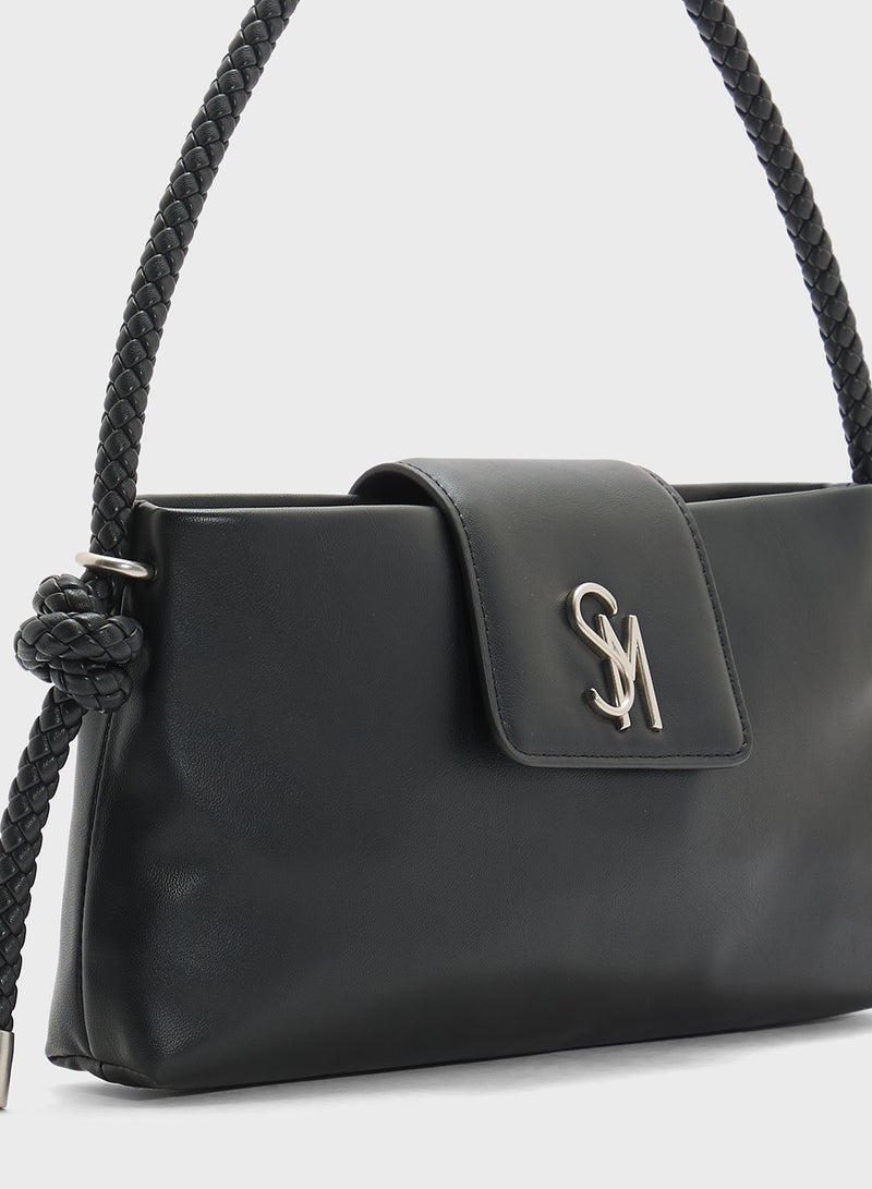 STEVE MADDEN Brooks Logo Detail Flap Over Satchel Bag  - Image 4