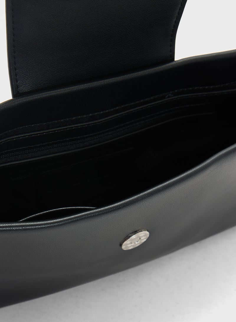 STEVE MADDEN Brooks Logo Detail Flap Over Satchel Bag  - Image 5