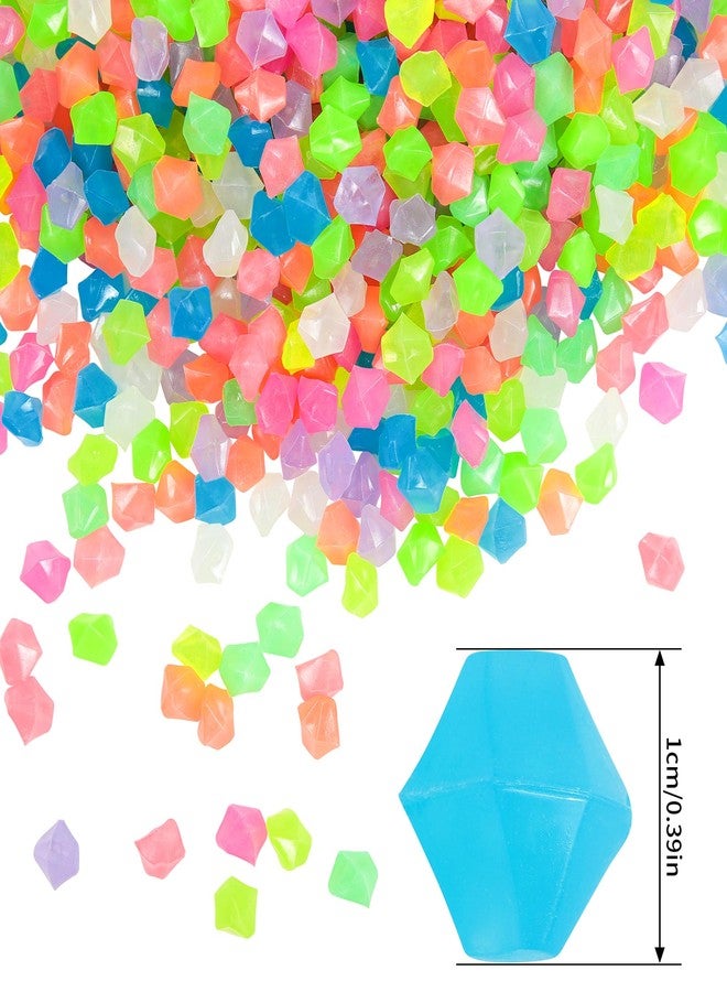 OSOPOLA 750 PCS Glow in The Dark Rocks - Mixed Color Fish Tank Decorations Diamond-Shaped Pebbles Rocks for Aquarium Glowing Rocks Accessories FD05MX750C - Image 3