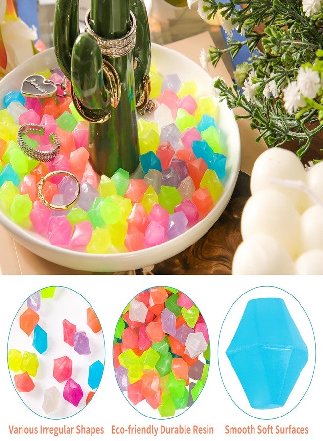 OSOPOLA 750 PCS Glow in The Dark Rocks - Mixed Color Fish Tank Decorations Diamond-Shaped Pebbles Rocks for Aquarium Glowing Rocks Accessories FD05MX750C - Image 4