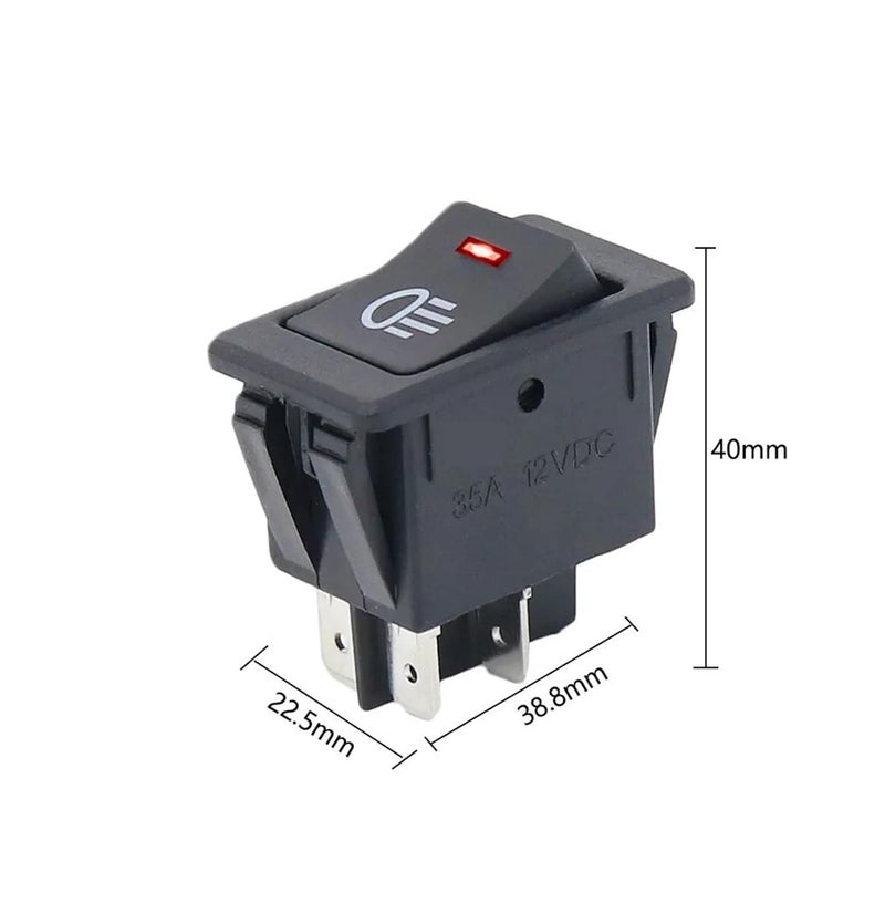 KCD4 Rocker Switch ON-Off 2 Position 4 Pins LED Push Button 12v 35A Automobile refitting Fog lamp Switch with Light(Green) - Image 3