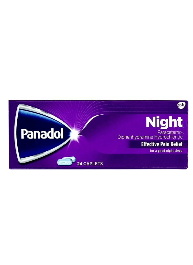 Panadol Night Tablet Relief Fever Headache Body Pain Paracetamol 24 Caplet 