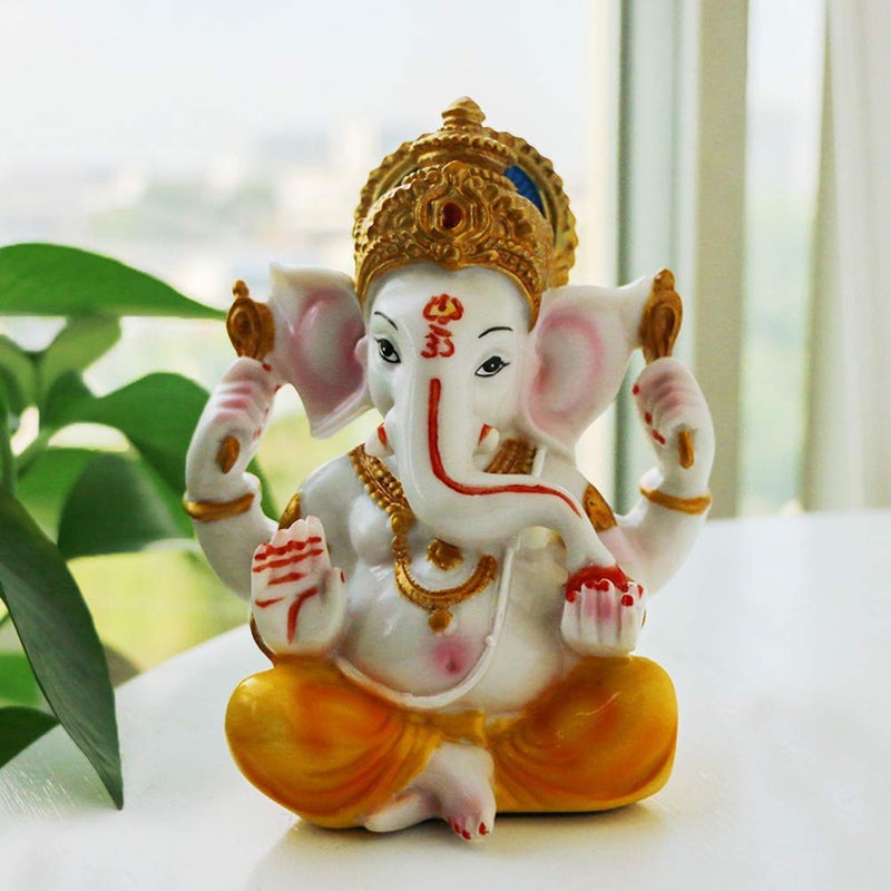 alikiki Hindu Lord Ganesha Idol - India God Ganesh Statue Diwali Gifts Indian Puja Items Home Temple Mandir Pooja Decor Car Decor Indian Wedding Diwali Birthday Gifts Yoga Room Altar Decor  - Image 5