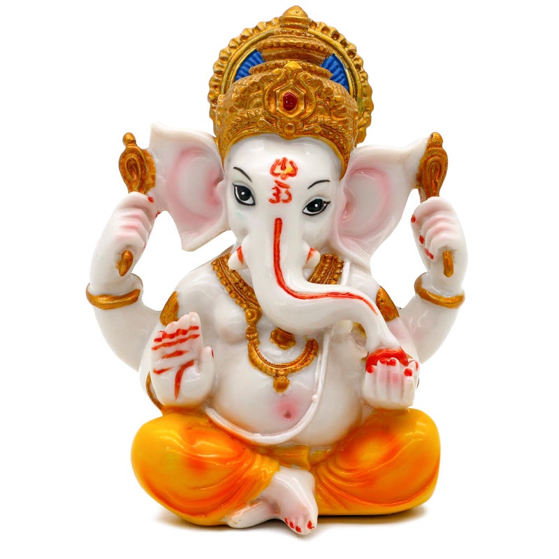alikiki Hindu Lord Ganesha Idol - India God Ganesh Statue Diwali Gifts Indian Puja Items Home Temple Mandir Pooja Decor Car Decor Indian Wedding Diwali Birthday Gifts Yoga Room Altar Decor  - Image 1