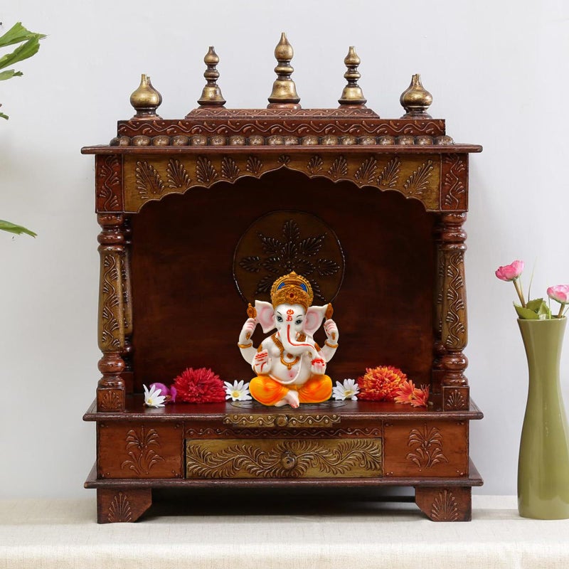 alikiki Hindu Lord Ganesha Idol - India God Ganesh Statue Diwali Gifts Indian Puja Items Home Temple Mandir Pooja Decor Car Decor Indian Wedding Diwali Birthday Gifts Yoga Room Altar Decor  - Image 4