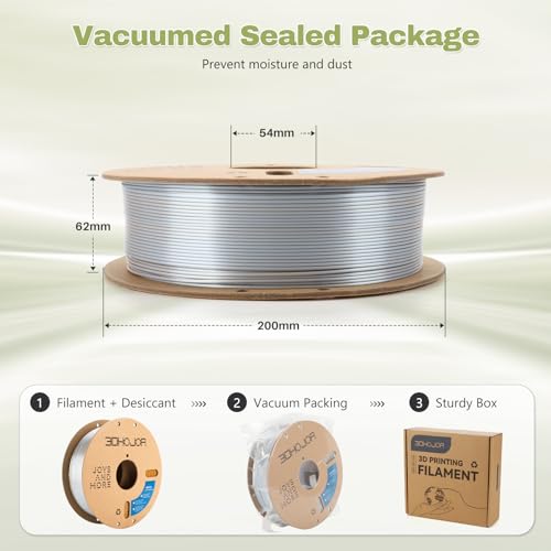 3DHoJor Silk PLA Filament 1.75mm Gold Silver Dual Color PLA 3D Printer Filament 2 in 1 Coextrusion 1KG Spool(2.2lbs) 3D Printing Filament Dimensional Accuracy +/- 0.03mm Fits for Most FDM 3D Printers - Image 5