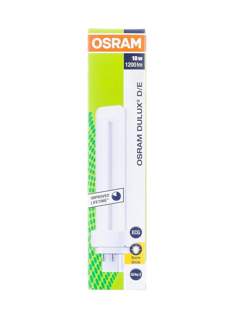 OSRAM OSRAM DULUX-DE 18W Compact Fluorescent lamp Bulb WARM WHITE G24q-2 4PIN - Pack of 8