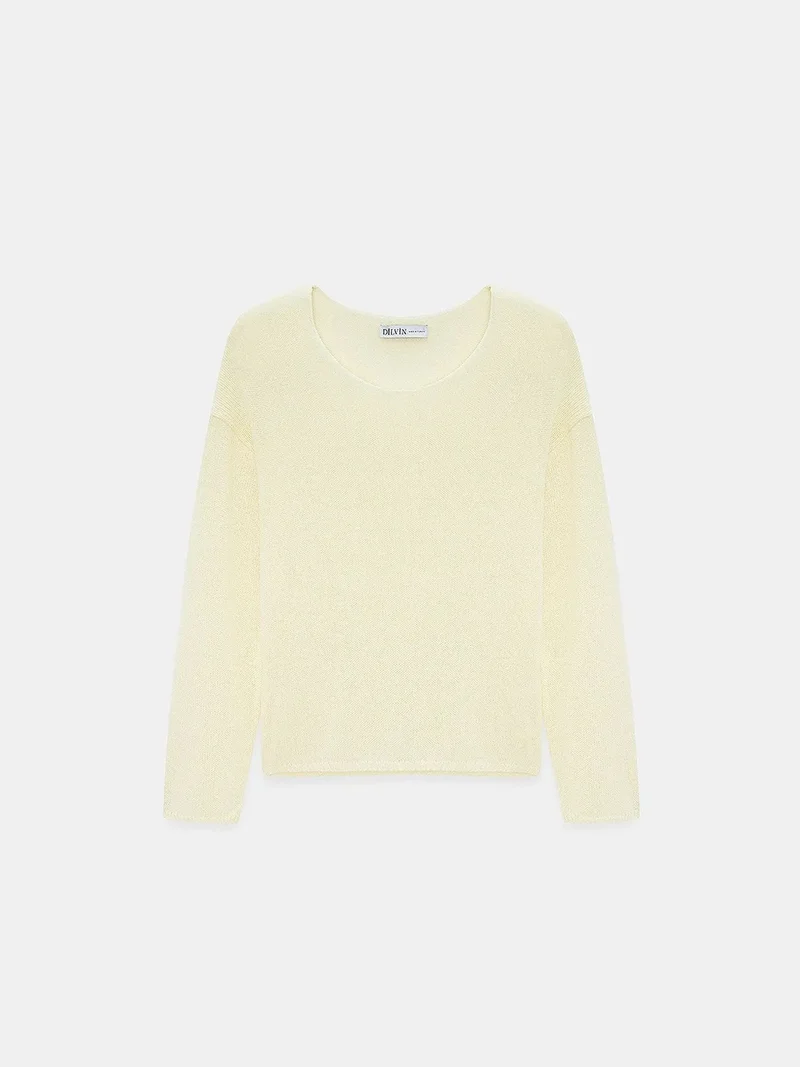 ديلفين DILVIN Women's Ribbed Boat-Neck Knit Sweater