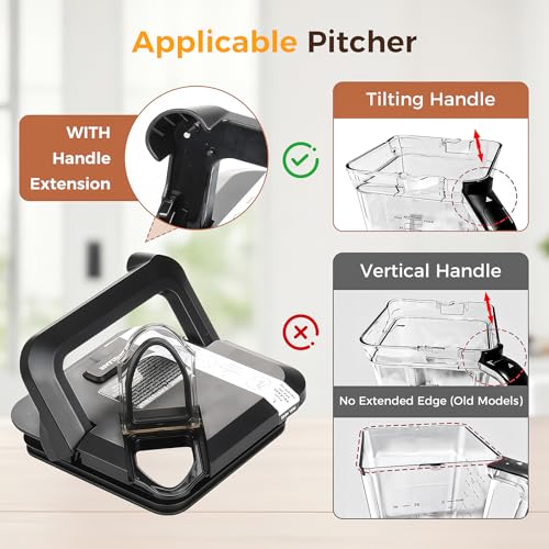 Ndoge 72oz Blender Replacement Parts For Ninja Blender BL610, ONLY Fits 6-Fin Base New Model, Blenders Replacement Pitcher with Locking Lid For Ninja BL710WM CO610B CO650B CT610C, NOT For 4-Fin Base - Image 3