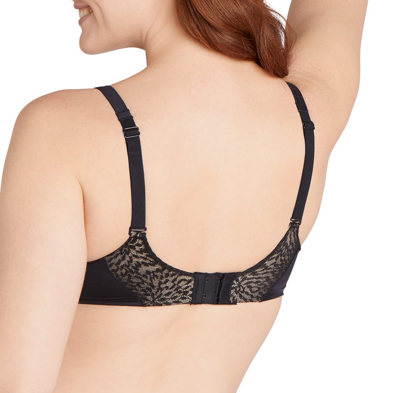 Bali Women's Comfort Revolution Soft Touch Perfect T-Shirt Underwire Bra DF3468 Black/Almond - Image 3