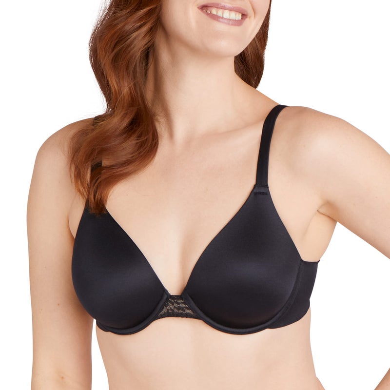 Bali Women's Comfort Revolution Soft Touch Perfect T-Shirt Underwire Bra DF3468 Black/Almond - Image 1