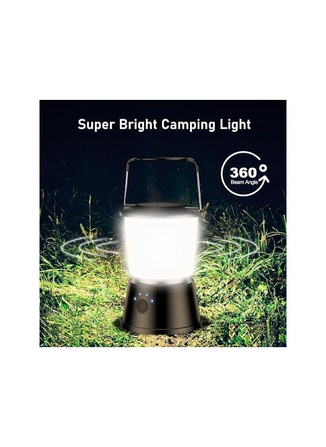 erorex LED Camping Lamp Portable, Super Bright Camping Lantern Rechargeable Tent Lamp with Hooks, 5 Light Modes, Continuously Dimmable, 8H+ Hours Duration, Emergency Light for Camping, Hiking, Power  - Image 3