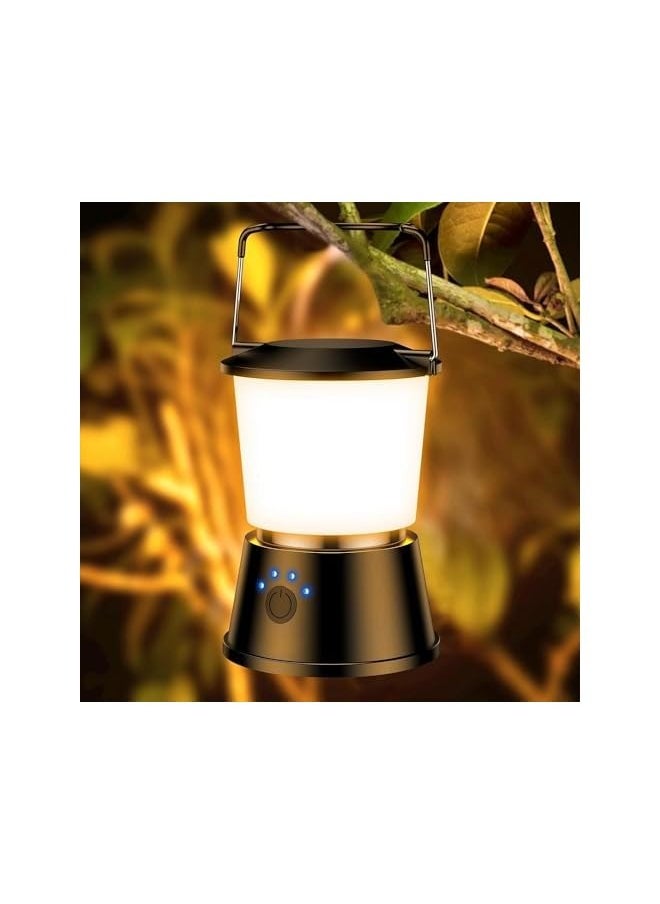 erorex LED Camping Lamp Portable, Super Bright Camping Lantern Rechargeable Tent Lamp with Hooks, 5 Light Modes, Continuously Dimmable, 8H+ Hours Duration, Emergency Light for Camping, Hiking, Power  - Image 1