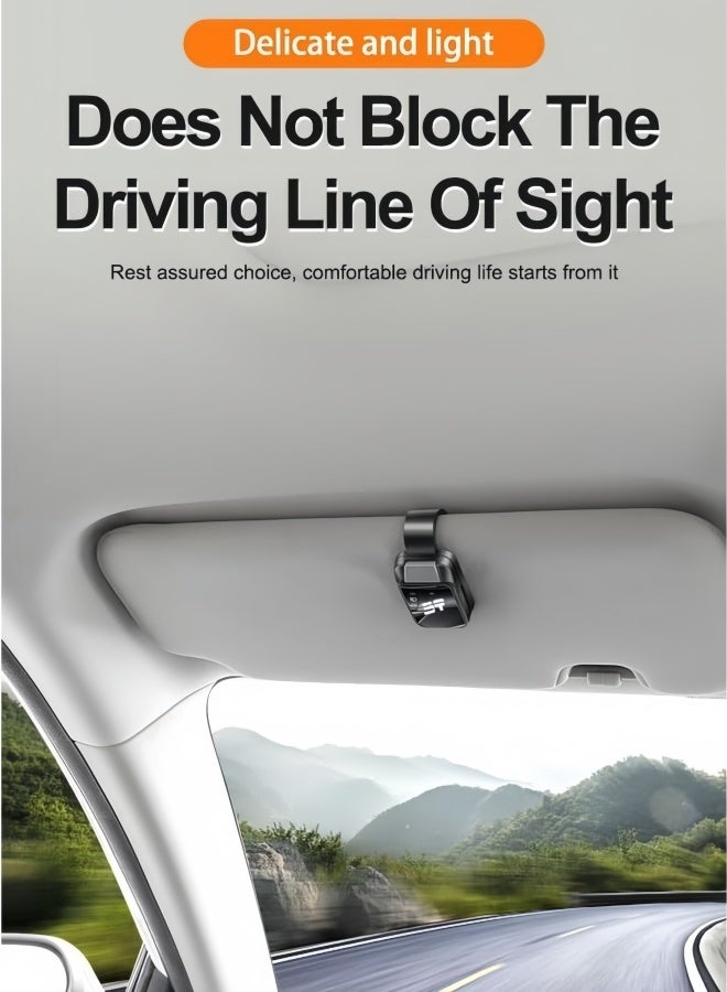 Car Visor Clip Compact Portable Car Sunglasses Holder with Alloy Buckle Multifunctional Practical Glasses Clip for Visor Accessories Interior Black Sunglass Holder for Auto Sunglasses - Image 3