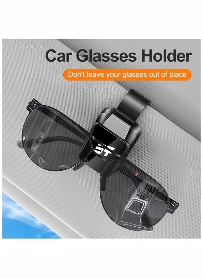 Car Visor Clip Compact Portable Car Sunglasses Holder with Alloy Buckle Multifunctional Practical Glasses Clip for Visor Accessories Interior Black Sunglass Holder for Auto Sunglasses - Image 4