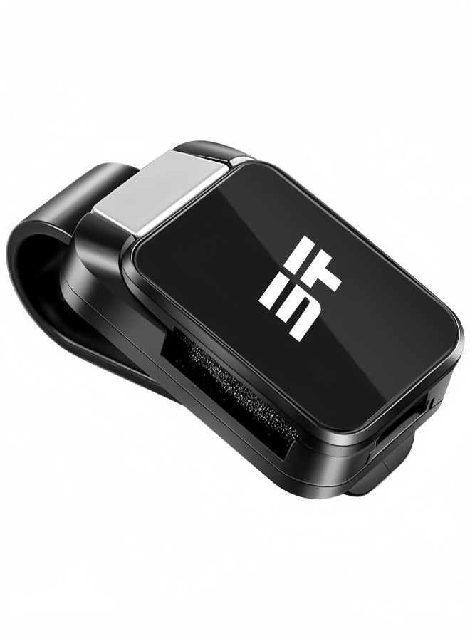 Car Visor Clip Compact Portable Car Sunglasses Holder with Alloy Buckle Multifunctional Practical Glasses Clip for Visor Accessories Interior Black Sunglass Holder for Auto Sunglasses - Image 1