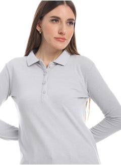 Andora Pique Patterned Polo Shirt_Grey  - Image 4