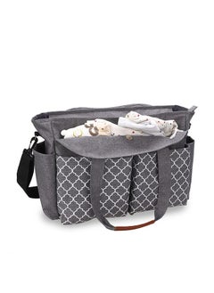 Arabest Baby Diaper Bag Tote with Changing Pad & Pacifier Case, Multi-Function Diaper Tote Bag for Women with Adjustable Strap for Traveling, and Outdoors (Polyester, Grey)  - Image 1