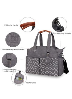Arabest Baby Diaper Bag Tote with Changing Pad & Pacifier Case, Multi-Function Diaper Tote Bag for Women with Adjustable Strap for Traveling, and Outdoors (Polyester, Grey)  - Image 3