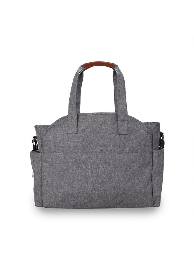 Arabest Baby Diaper Bag Tote with Changing Pad & Pacifier Case, Multi-Function Diaper Tote Bag for Women with Adjustable Strap for Traveling, and Outdoors (Polyester, Grey)  - Image 5