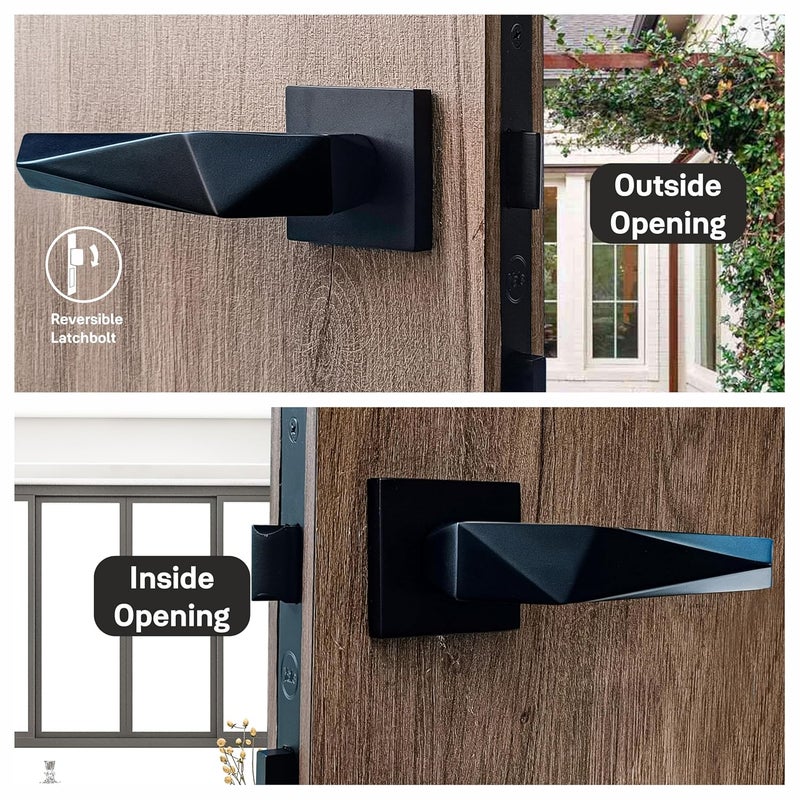 Yale Mortise Door Lock Handle Set | Premium Lock with 3 Keys | High-Security | Left & Right Door Compatibility | Fits 30-40mm Doors | Black Matt Finish, Zinc - Image 5