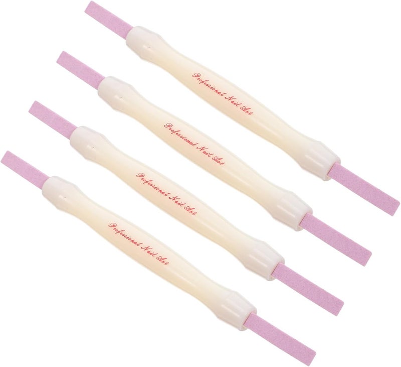 4pcs Double-Headed File and Cuticle Remover Pen Nail Polishing Stick Tool for Manicure Pedicure Household and Salon Use - Image 1
