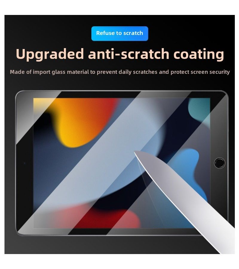 2 حزم واقي شاشة زجاج مقسى 9H لجهاز iPad الجيل التاسع مقاس 10.2 بوصة مضاد لبصمات الأصابع ومقاوم للصدمات - Image 5